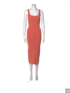 NWT. INTERMIX coral midi dress.
